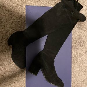Stuart Weitzman Black Suede Tieland Boot US 7